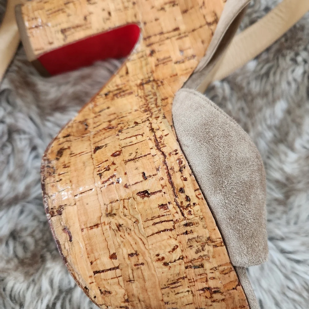 Authentic Christian Louboutin Super Dombasle Sandals In Beige Size IT 39 US‎ 9